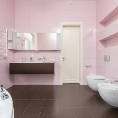 4 Colors To Paint Your Bathroom To Help Mute Your Pink Tiles